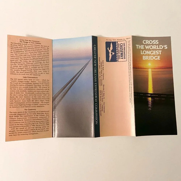 Vintage Lot of 3 New Orleans The Gray Line Longest Bridge Airport Pamphlets - Picture 12 of 15
